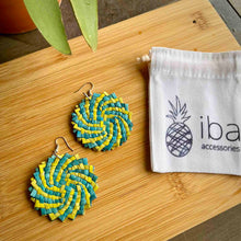 Load image into Gallery viewer, Sunny Vibes Only Pandan Straw Earrings