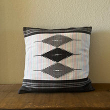 Load image into Gallery viewer, Black artisan Inabel pillow cover with textured woven cotton design