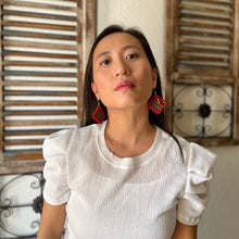 Load image into Gallery viewer, Red Hot Woven Earrings