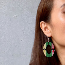 Load image into Gallery viewer, Loom & Behold Filipino fabric earrings combining cultural heritage, vibrant textiles, and modern style.