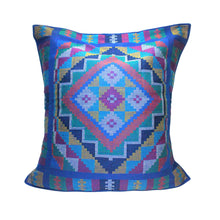 Load image into Gallery viewer, Philippines blue geometric pillow case on white background
