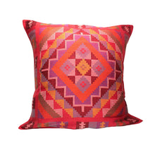 Load image into Gallery viewer, Philippines red geometric pillow case on white background