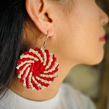 Load image into Gallery viewer, Sunny Vibes Only Pandan Straw Earrings
