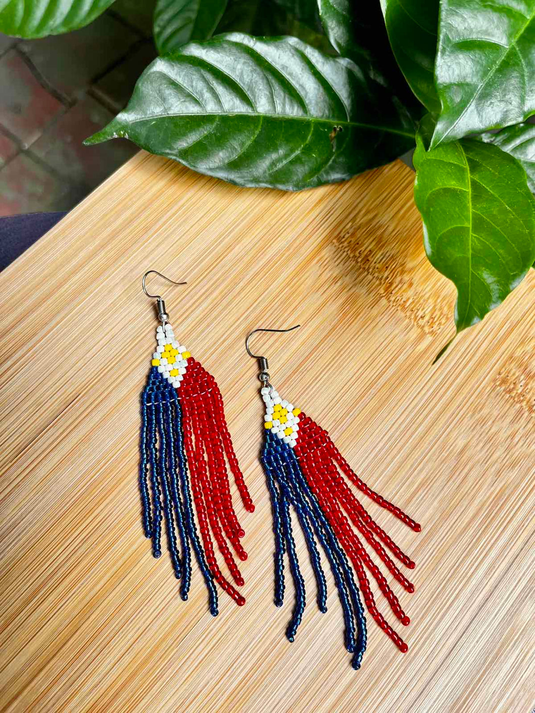 Philippine Flag Bead Earrings