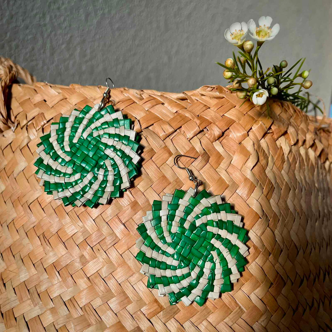 Sunny Vibes Only Pandan Straw Earrings