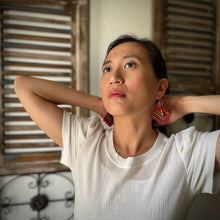 Load image into Gallery viewer, Red Hot Woven Earrings
