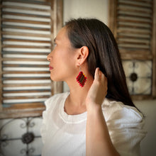 Load image into Gallery viewer, Red Hot Woven Earrings
