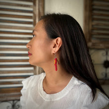 Load image into Gallery viewer, Red Hot Woven Earrings
