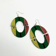 Load image into Gallery viewer, Loom &amp; Behold Cordillera fabric earrings handcrafted from traditional Philippine woven textiles.
