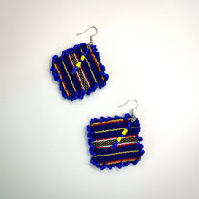 Load image into Gallery viewer, Handcrafted Cordillera fabric earrings blending Philippine heritage with modern style.
