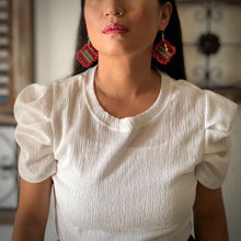 Load image into Gallery viewer, Red Hot Woven Earrings
