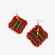 Load image into Gallery viewer, Red Hot Woven Earrings
