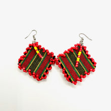 Load image into Gallery viewer, Red Hot Woven Earrings

