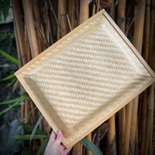Load image into Gallery viewer, Handheld woven mat with bamboo background
