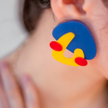 Load image into Gallery viewer, New Kid on the Colorblock Earrings by Joanique Mix
