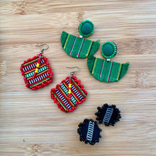 Load image into Gallery viewer, Red Hot Woven Earrings
