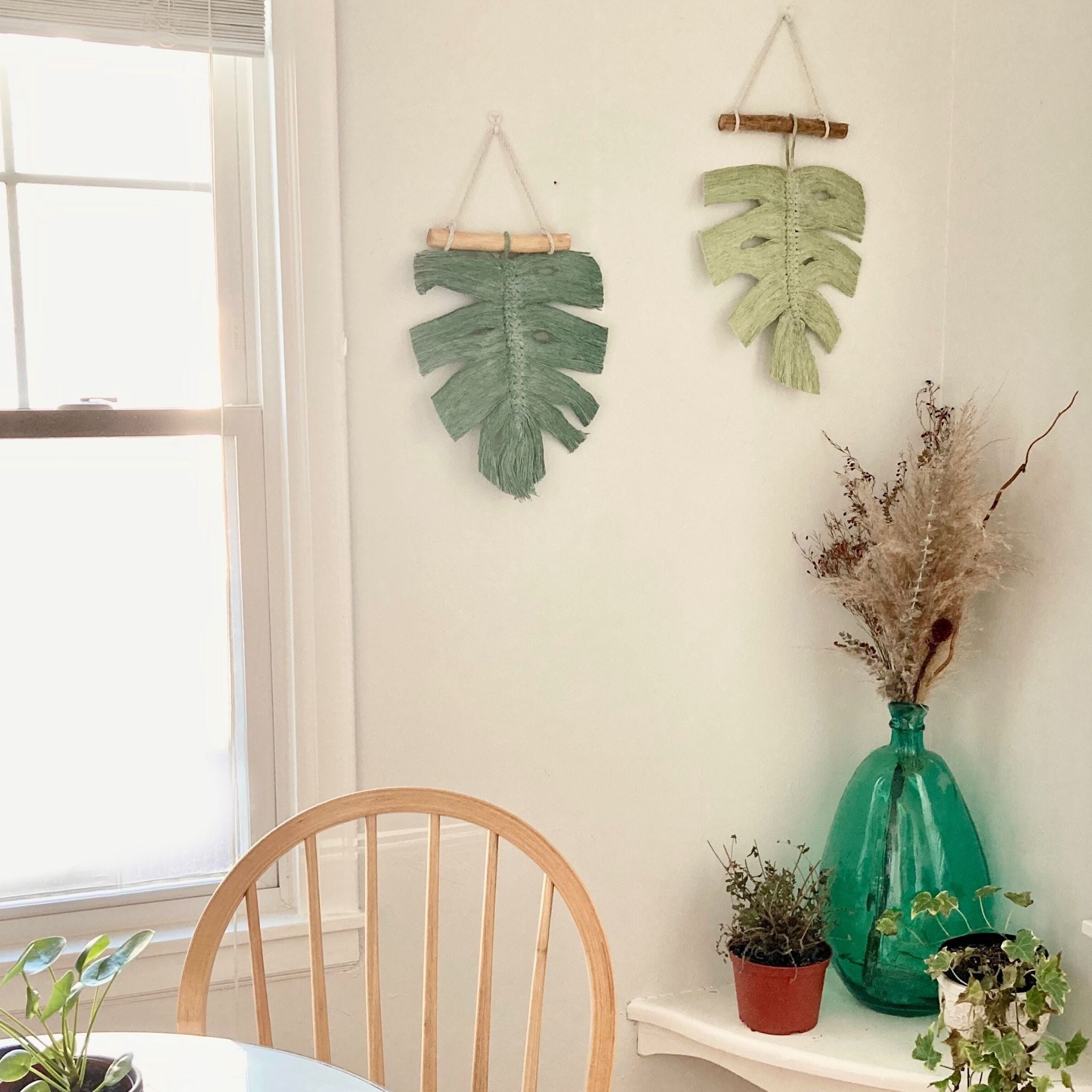 makramee monstera Leaf Macrame Wall Decor – Iba Accessories